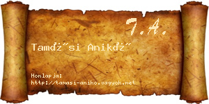 Tamási Anikó névjegykártya