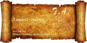 Tamási Anikó névjegykártya